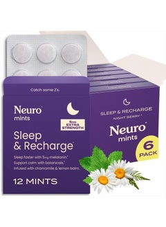 NeuroGum Sleep & Recharge Melts - Better Sleep with Melatonin 5mg (72 Pieces) - Fast Dissolve Sugar Free Mints with Chamomile & Lemon Balm - Supports Sleep & Promotes Calm for Adults - Night Berry  - Image 1