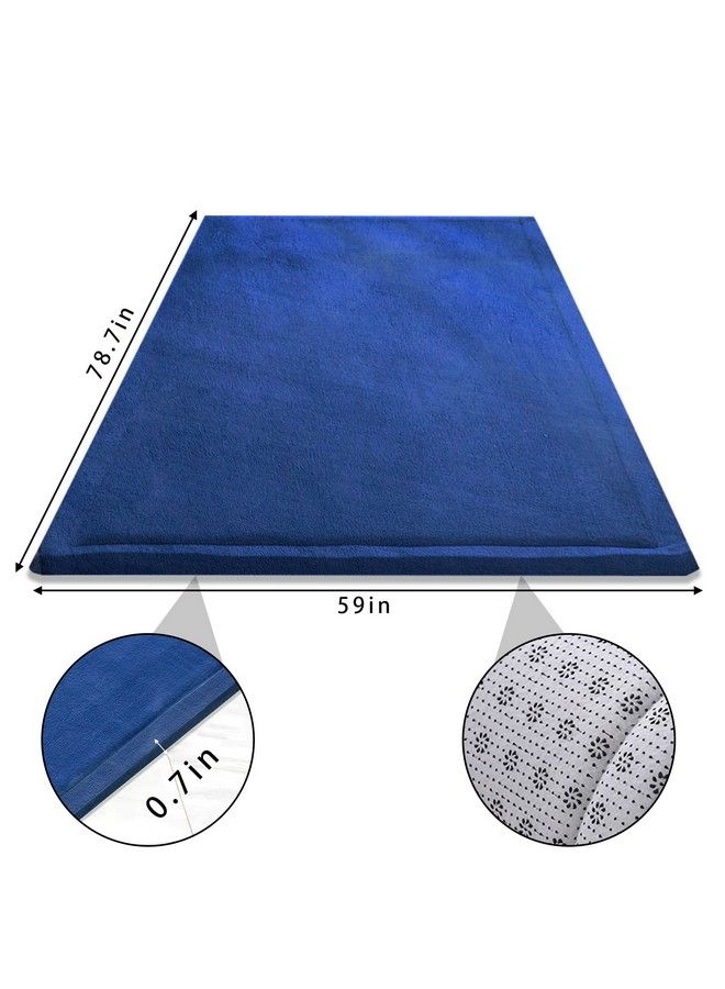 Eanpet Soft Tatami Mat Area Rug Pad Nonslip Memory Foam Carpet Large Playmats For Kids Crawling Mat Antiskid Doormats Living Room Bedroom Mat Women Gym Mat (Navy Blue)  - Image 3