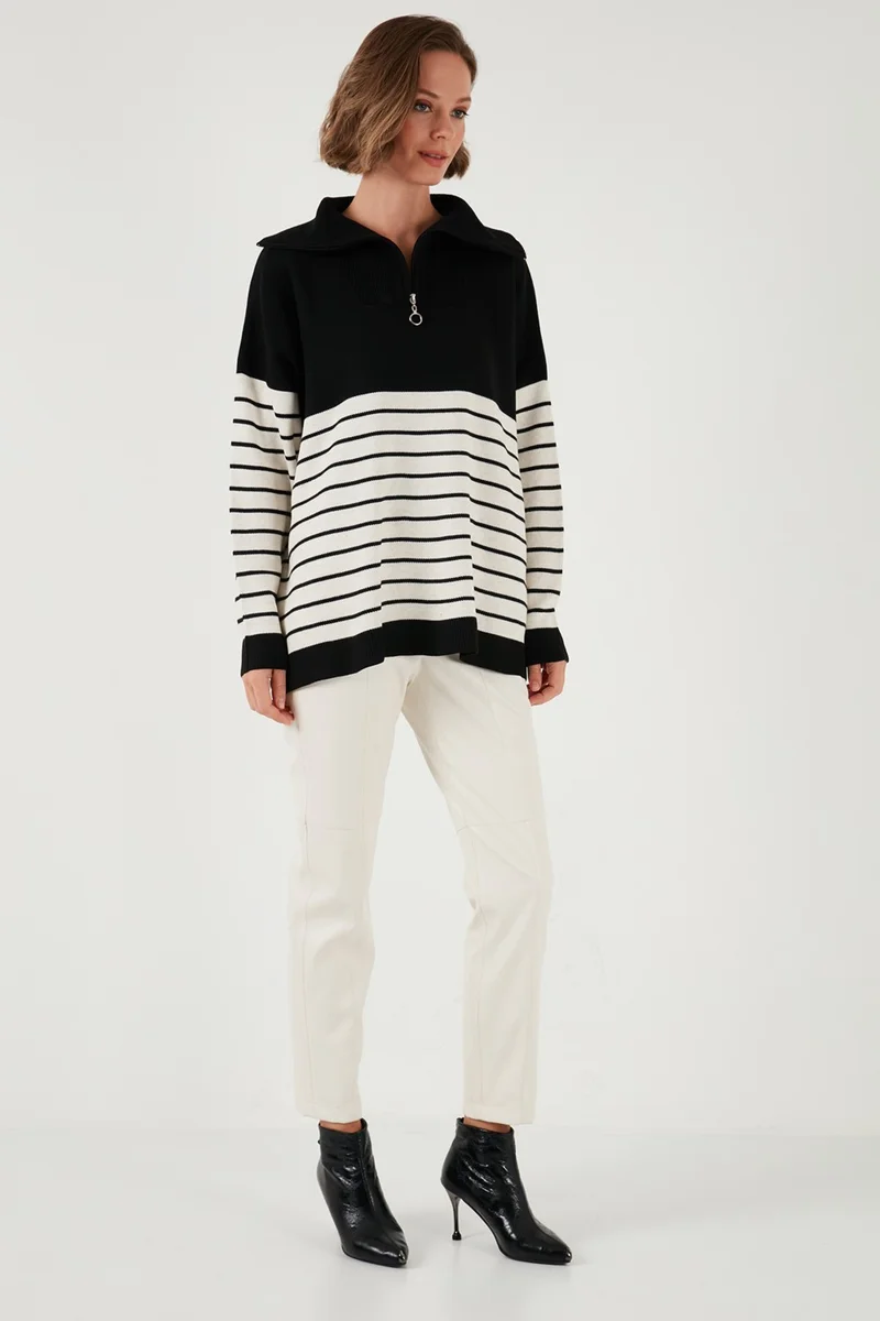 Lela Acrylic Half Zipper Collar Knitwear Sweater Women's Sweater 4615221