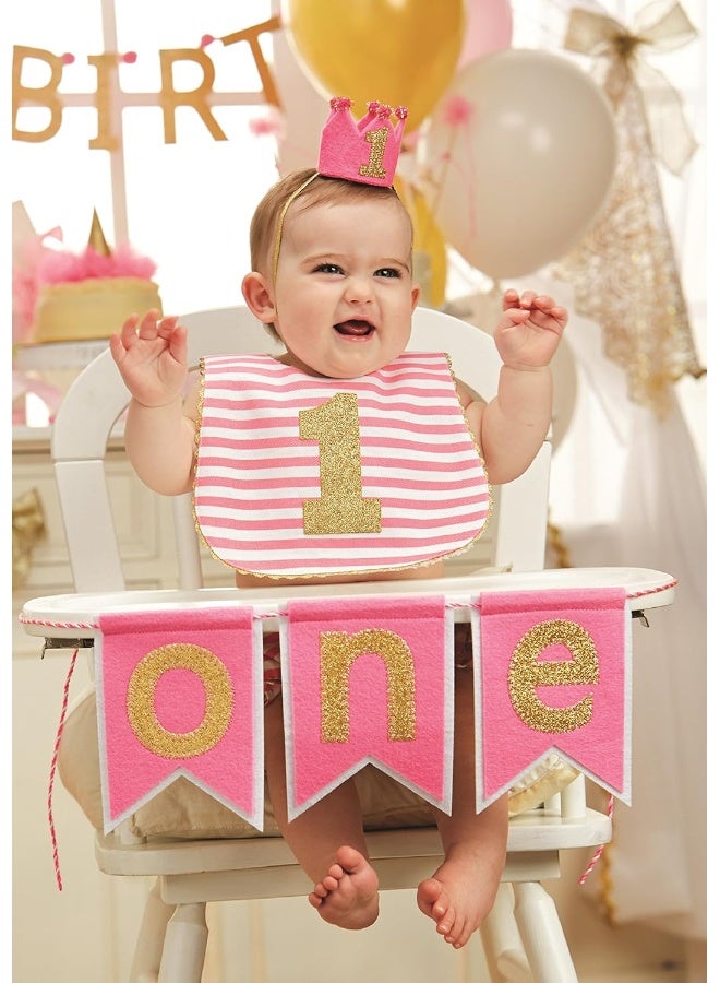 mud pie مريلة عيد ميلاد للبنات من ماد باي، مخطط، مقاس واحد - Image 2