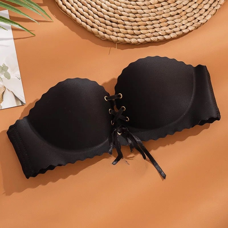 Seamless Strapless Bra Comfortable Breathable Girls Black - Image 1