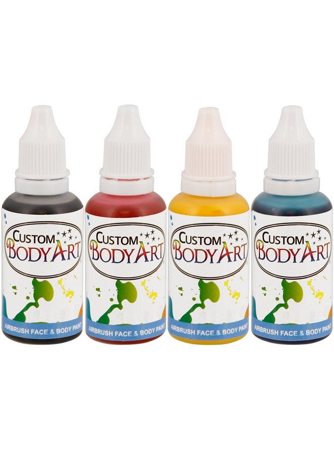 Custom Body Art 4 Color Custom Body Art Water-Based Airbrush Face and Body Paint Make-Up Kit - Image 1