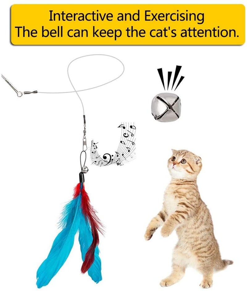 Qpets® ® Cat Toys Rainbow Tunnel Set - Interactive 11-Piece Cat Toy Bundle with Retractable Wand, Feather Worms & Bells for Active Play, Hunting Instinct Stimulation & Anxiety Relief - Image 4
