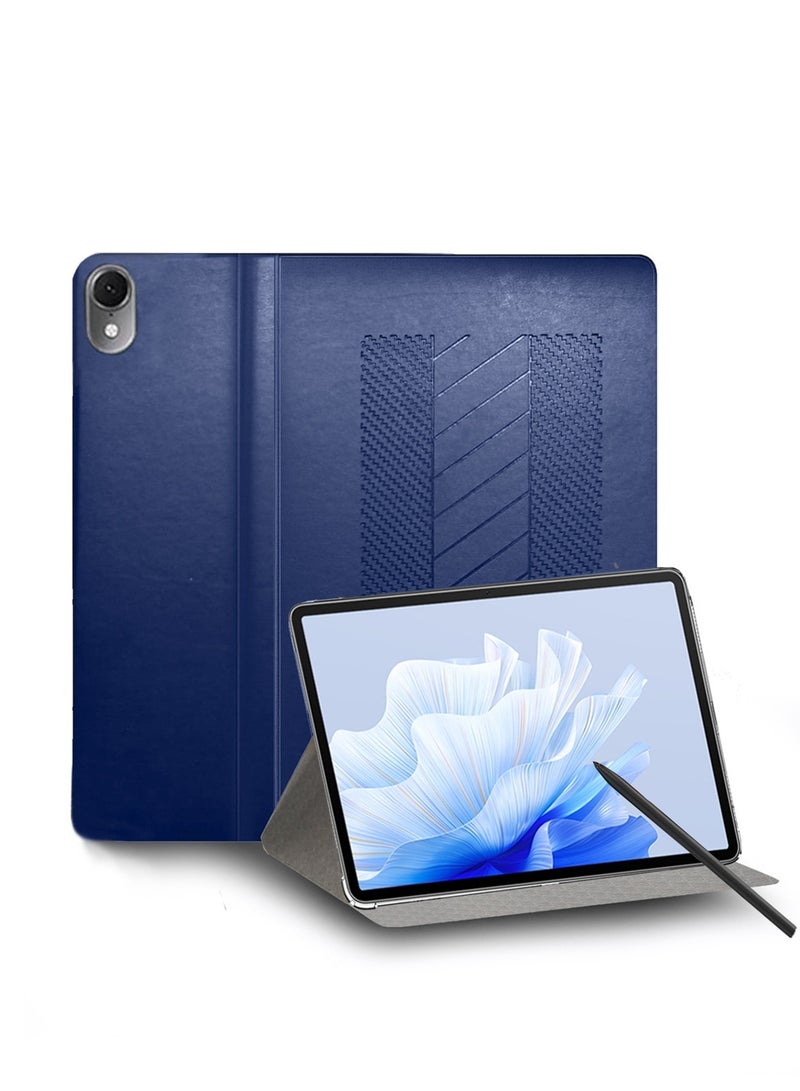 BYTER Honor Pad V9 11.5 Inch 2024 / Huawei MatePad 11.5 S 2024 / Huawei MatePad Air 11.5 Inch 2023 / Huawei MatePad 11.5 Inch 2023 - Classic PU Leather Trifold Stand Flip Case Cover (TCFPSR) - Navy Blue - Image 1