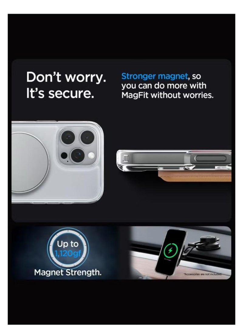 Spigen Ultra Hybrid S MagFit iPhone 16 PRO Case Cover MagSafe with Kickstand - Crystal Clear - Image 5