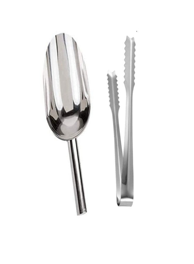 Melostu Sweet Candy Buffet Ice Tongs & Scoops (Silver-1 set) - Image 1