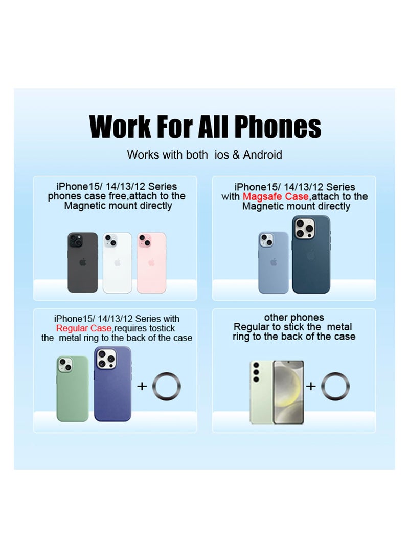 SYOSI Camera Cell Phone Selfie Shutter Grip Tripod Mount, Phone Tripod Mount w 1/4" Cold Shoe with Detachable Bluetooth Wireless Remote Control Compatible for i-Phone All Phones Selfie Vlog Shooting - Image 2