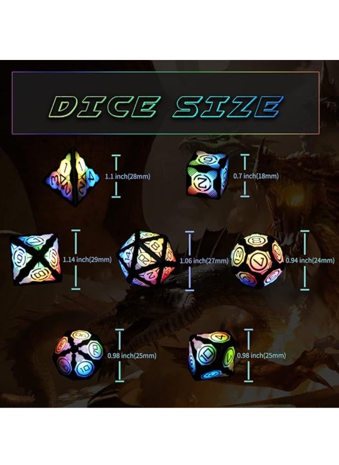 General - Magnetic Charging LED Dice with Charging Case, DND Dice Set with 3 Lighting Modes Slow Flash, Fast Flash, and Alternate Flash Dragon & Dungeon Polyhedron Dice Set - Image 1