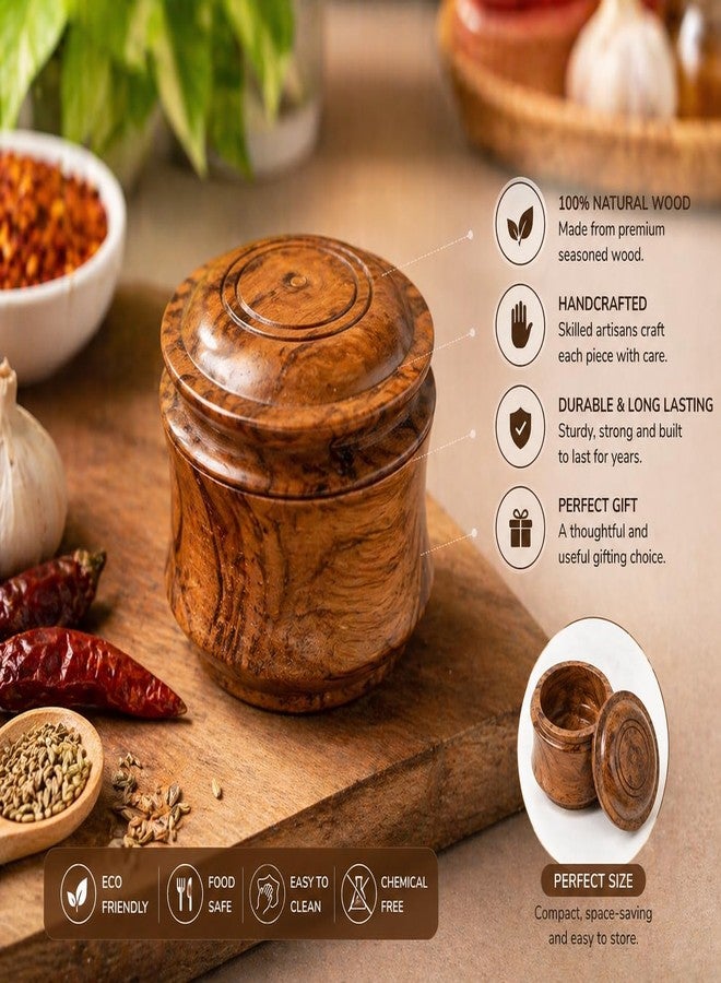 Duadecor مجموعة علب توابل خشبية من دواديكور، 4 علب ماسالا للمطبخ | علب ملح | حاويات توابل من خشب الأكاسيا مع غطاء | مجموعة صناديق تخزين ورفوف توابل ومنظمات توابل | طلاء آمن للطعام | أفضل هدية - Image 4