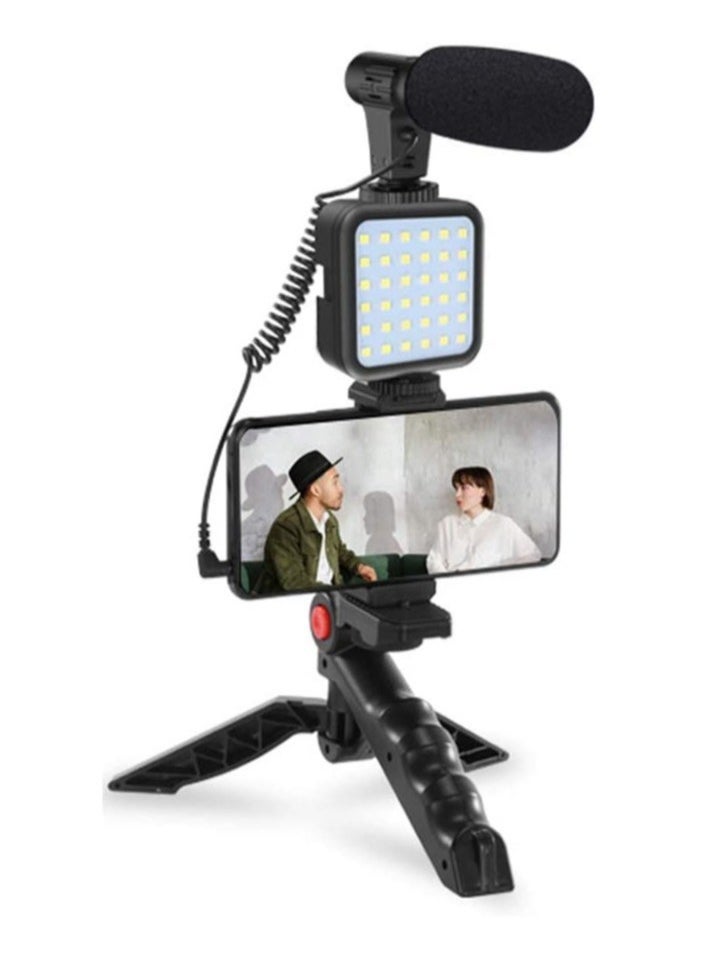 ELTRAZONE - smartphone Vlogging Kit for Starter Video Recording, the set with Fill Light + Microphone + Tripod + Phone Clip for YouTube Tiktok Instagram Fitness Yoga - Image 1