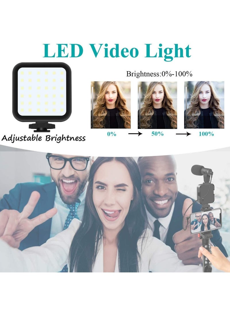 ELTRAZONE - smartphone Vlogging Kit for Starter Video Recording, the set with Fill Light + Microphone + Tripod + Phone Clip for YouTube Tiktok Instagram Fitness Yoga - Image 1