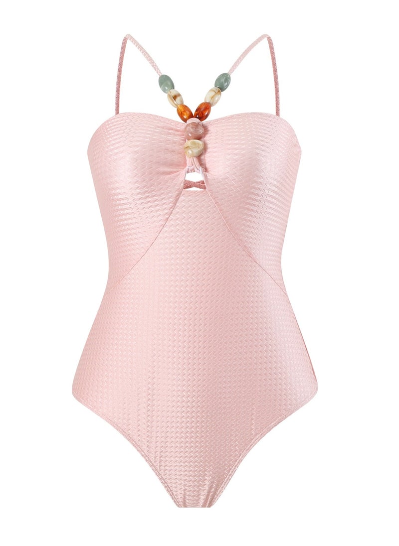 Generic 2Pcs The latest women's one-piece swimsuit hollow gem long dress swimsuit set  - Image 3
