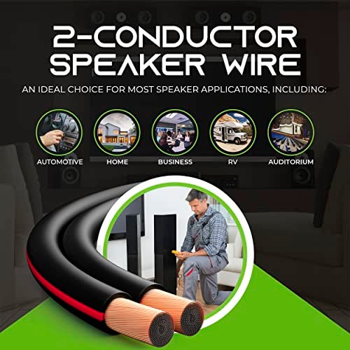 GEARit 12AWG Speaker Wire, Pro Series 12 Gauge Speaker Wire Cable (200 Feet / 60.96 Meters) Great Use for Home Theater Speakers and Car Speakers, Black - Image 4