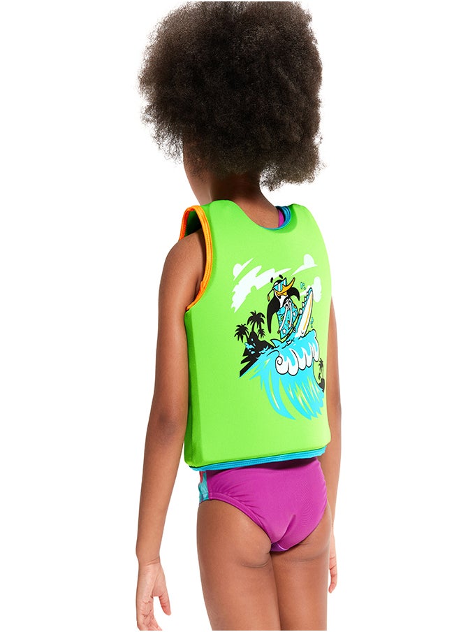 speedo - Kids' Learn to Swim Character Printed Float Vest Green - Image 1