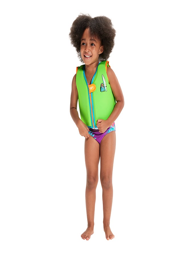 speedo - Kids' Learn to Swim Character Printed Float Vest Green - Image 1