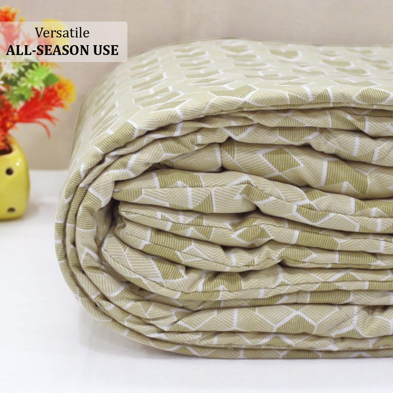 AURAVE Microfiber 210 Tc Reversible All Season Comforter/Quilt, Single, 150 GSM, Beige - Image 4
