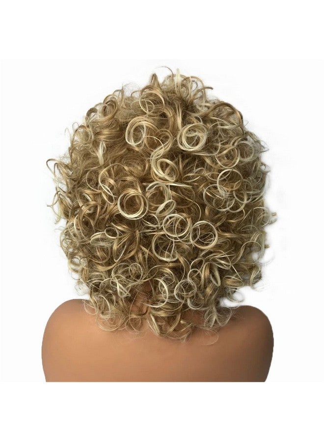 Aimole Curly Women Wigs Natural Synthetic Wig Mid Length Golden Blonde Hair (257Td613) - Image 4
