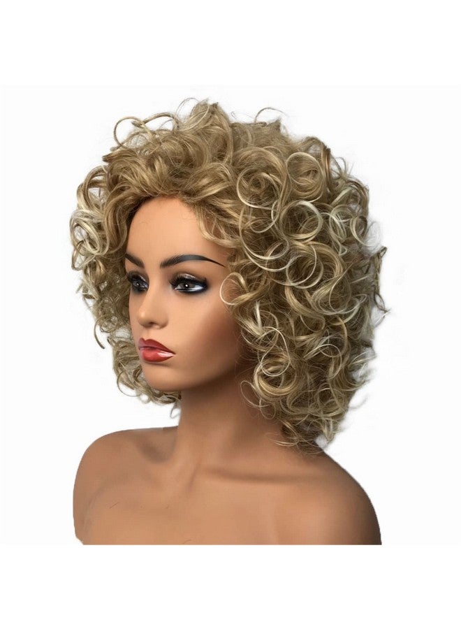 Aimole Curly Women Wigs Natural Synthetic Wig Mid Length Golden Blonde Hair (257Td613) - Image 3