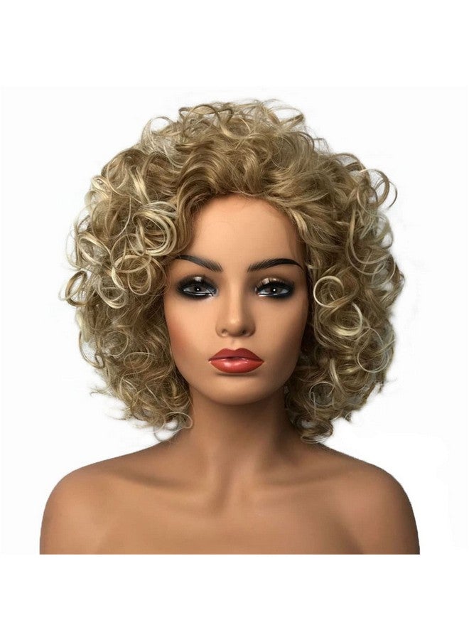 Aimole Curly Women Wigs Natural Synthetic Wig Mid Length Golden Blonde Hair (257Td613) - Image 2