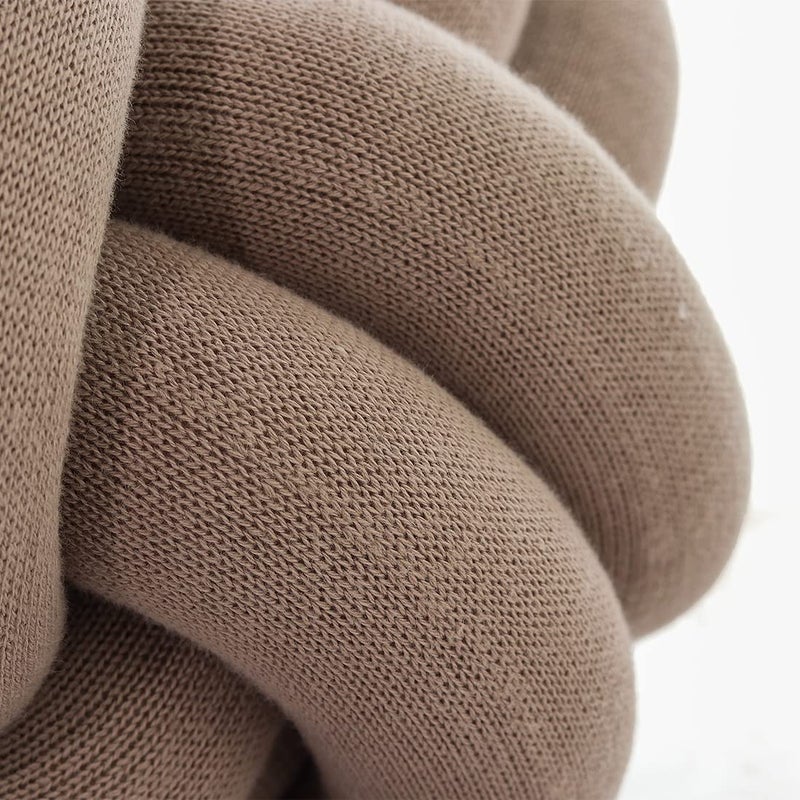 Pluchi Nodo Combed Cotton Knitted Knot Pillow/Knot Pillow for Sofa Sandy Brown Color (30 cm x 30 cm) - Image 2