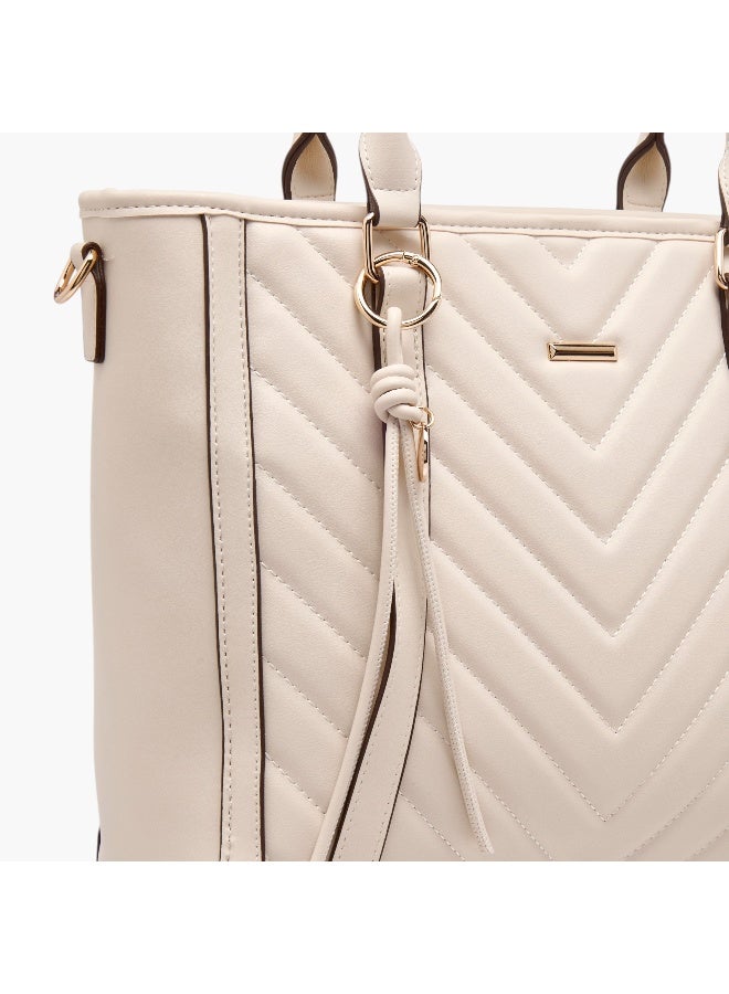Adore Quilted Tote Bag with Detachable Strap - Image 4