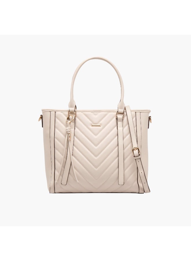 Adore Quilted Tote Bag with Detachable Strap - Image 1
