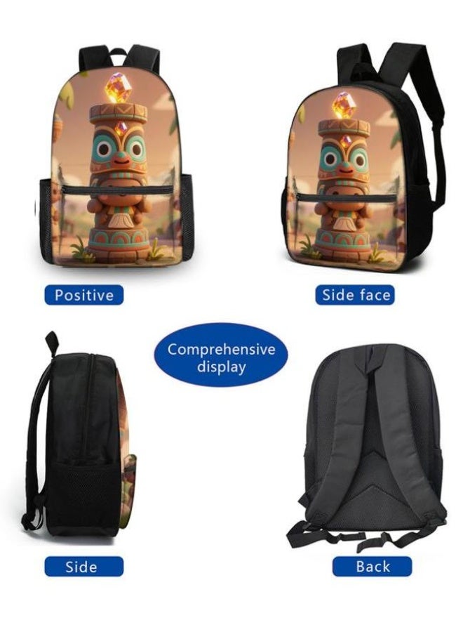 Cartoon backpack three-piece set, cute design, new campus trend (suitable for primary and secondary schools, children) - 5 - Image 3