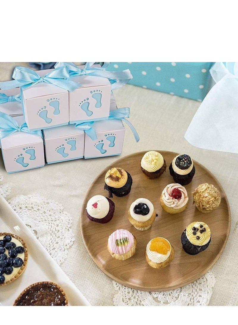 50 Baby Shower Candy Gift Boxes with Ribbons for Kids Birthday and Wedding Celebrations in Blue - Image 5