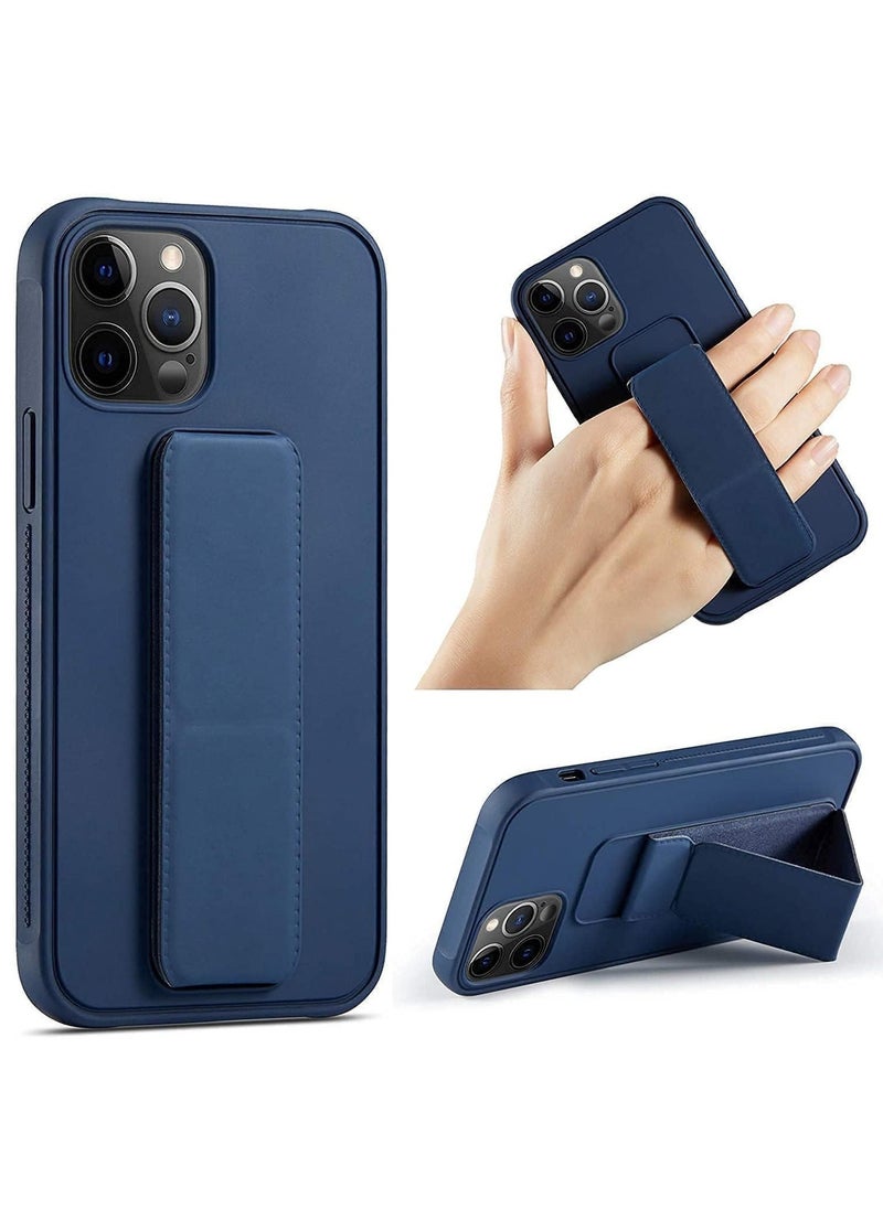 Raxoom iPhone 16 Pro Max Blue Magnetic Kickstand Case with Premium Silicone, Vertical & Horizontal Hand Strap, and Multi-Stand - Image 1