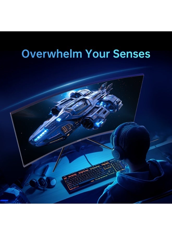 شاشة ألعاب KTC منحنية مقاس 32 بوصة، معدل تحديث 240 هرتز، دقة FHD 1080P 1500R HDR، FreeSync، شاشة فائقة السرعة 1 مللي ثانية للاعبي الألعاب، تباين 3500:1، منفذ HDMI 2.0 x 2، منفذ DisplayPort 1.4 وUSB 2.0، H32S17F - Image 3