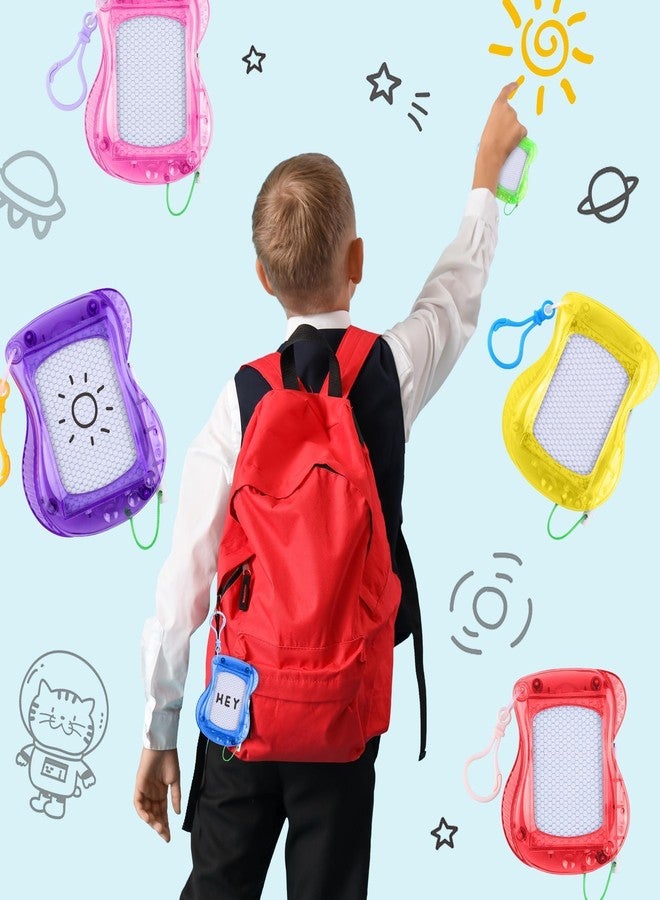 Aodaer 12 Pieces Mini Magnetic Drawing Board with Pen 4 Inch Backpack Keychain Clip Drawing Boards Erasable Doodle Board Sketch Pad Drawing Tablet for Birthday Gifts Car Trip Educational Toys - Image 5