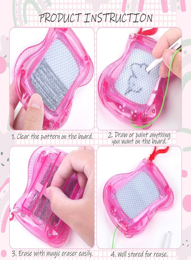 Aodaer 12 Pieces Mini Magnetic Drawing Board with Pen 4 Inch Backpack Keychain Clip Drawing Boards Erasable Doodle Board Sketch Pad Drawing Tablet for Birthday Gifts Car Trip Educational Toys - Image 3