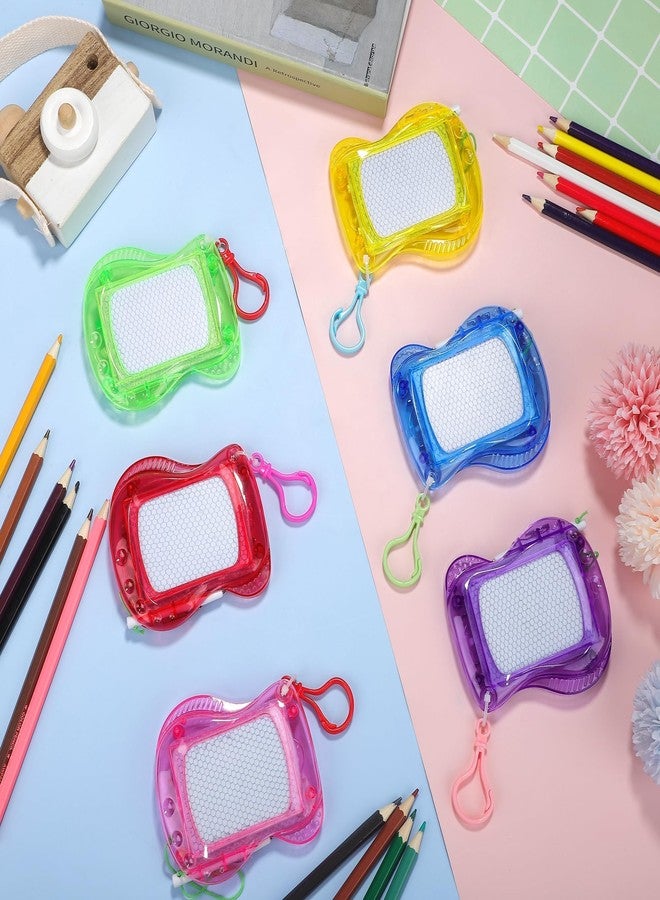 Aodaer 12 Pieces Mini Magnetic Drawing Board with Pen 4 Inch Backpack Keychain Clip Drawing Boards Erasable Doodle Board Sketch Pad Drawing Tablet for Birthday Gifts Car Trip Educational Toys - Image 4