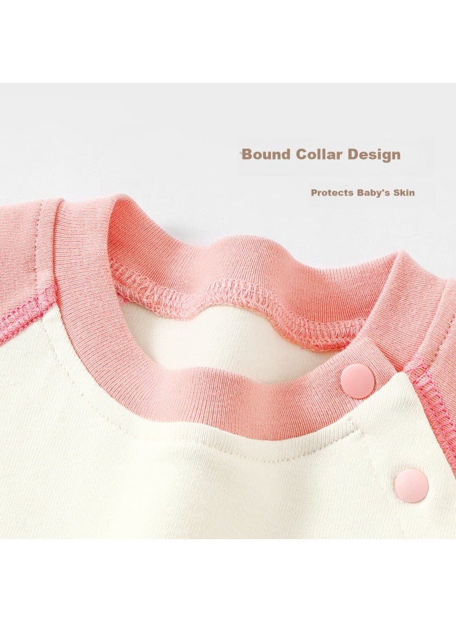 Tinsino Baby Clothes Newborn Romper Full Moon Baby Outfit Autumn Crawling Suit Pink Cat Size 66 - Image 3