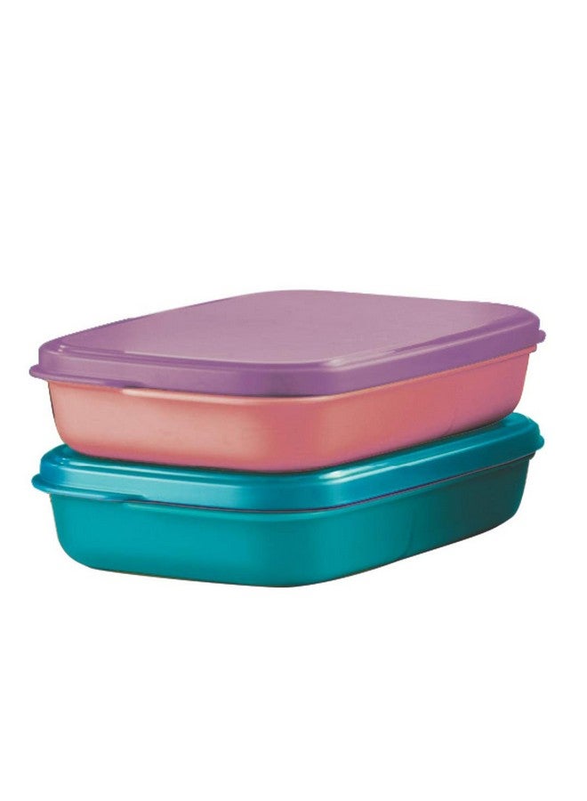 توبروير علبة غداء بلاستيكية محكمة الغلق من تابروير ماي لانش - قطعتان (590 مل، وردي، بنفسجي، أزرق) - Image 3