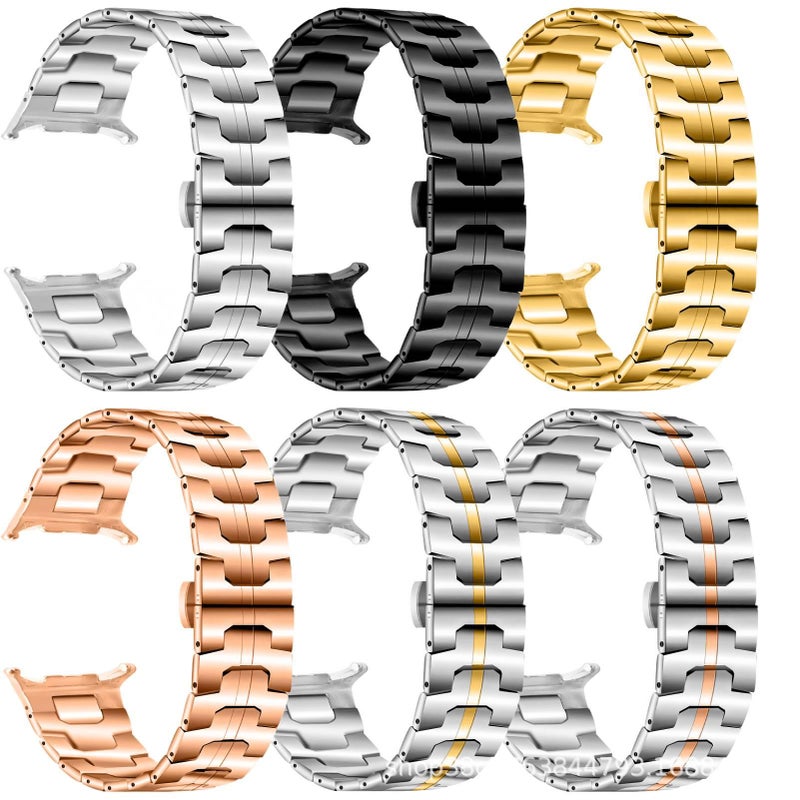 AD Starlight Stainless Steel Link Smartwatch Band Compatible with Samsung Galaxy Watch 8 Classic with Adjustable Fit Replacement Strap for Daily Wear - Image 2
