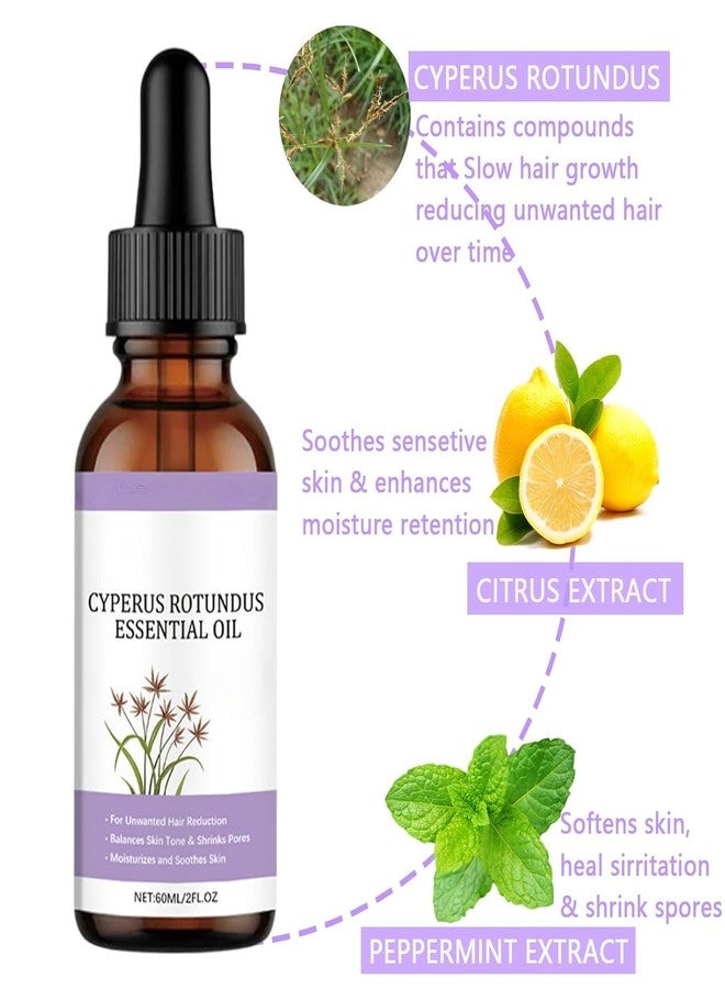 ROYALS RADIANCE Cyperus Rotundus Essential Oil 60ml | Natural Unwanted Hair Reduction Oil | Moisturizes, Soothes & Balances Skin Tone | Face & Body Care (60_GM, Pack OF_1) - Image 3