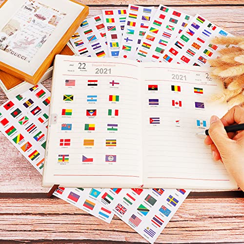 YACAISI 384 PCS World Flag Stickers, Waterproof PVC Multicolor Country Flag Stickers, 192 Styles, Ideal for School Planner, Scrapbook, Journal - Image 4