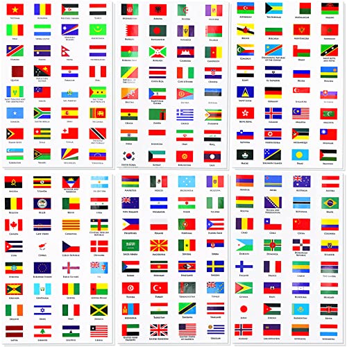 YACAISI 384 PCS World Flag Stickers, Waterproof PVC Multicolor Country Flag Stickers, 192 Styles, Ideal for School Planner, Scrapbook, Journal - Image 1