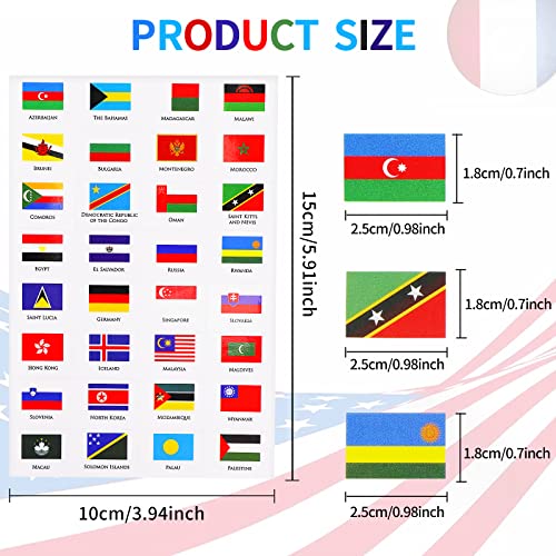 YACAISI 384 PCS World Flag Stickers, Waterproof PVC Multicolor Country Flag Stickers, 192 Styles, Ideal for School Planner, Scrapbook, Journal - Image 2