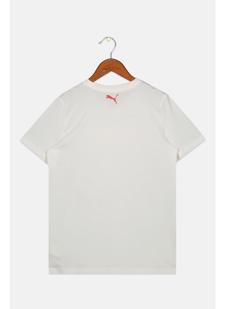 PUMA Kids Girl Regular Fruit Print Short Sleeve T-Shirts, Off White  - Image 2