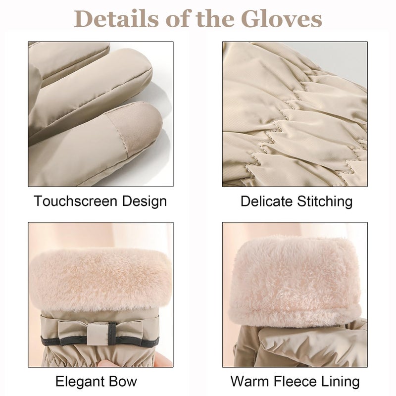 FGSS Winter Ski-Gloves for Women - Warm Water-Repellent Snow Gloves Cold Weather Snowboard Mittens - Image 3