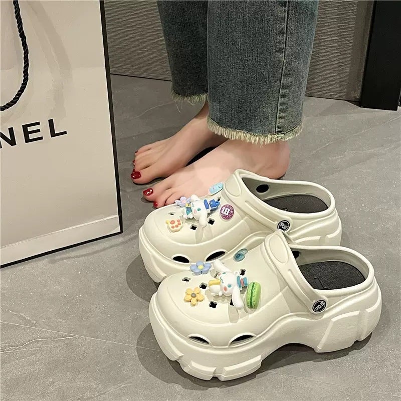 Fashion Slip-on Beach Clogs Sandals for WomenTank White-[Jade Gui Dog]] Tank White-[Jade Gui Dog]] 