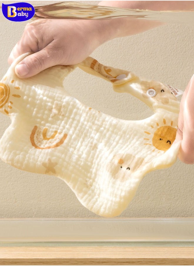 Berma Baby مريلة أطفال من الشاش القطني الخالص، ملحقات منتجات الأطفال، مريلة حديثي الولادة، مريلة، مريلة أطفال متعددة الوظائف قابلة للتعديل، مريلة تغذية، منشفة تجشؤ من القماش المنسوج البسيط بست طبقات، مريلة أطفال قابلة للتنفس، للجنسين حديثي الولادة  - Image 4