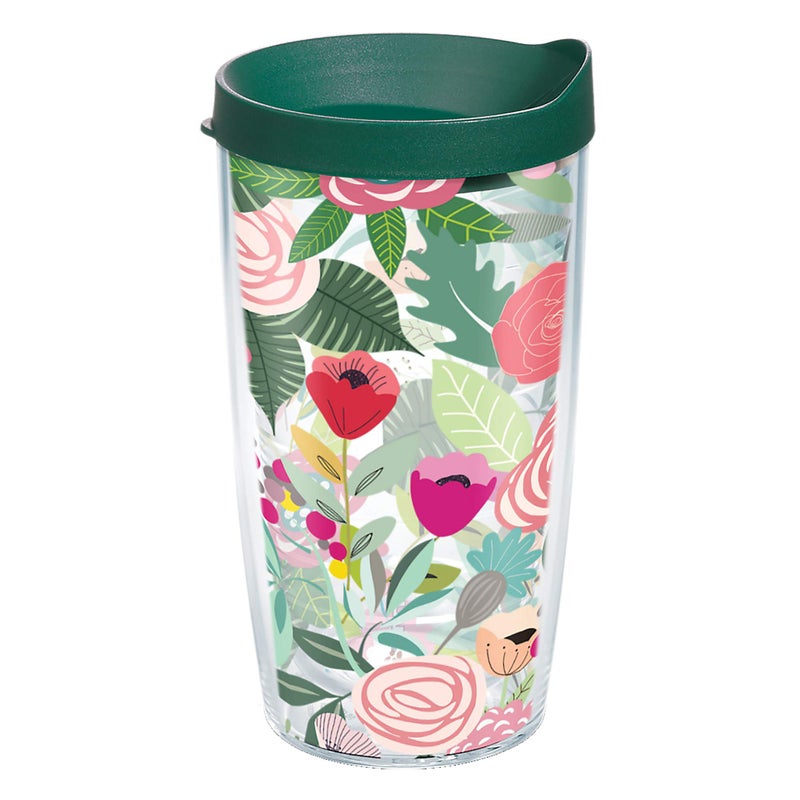 Tervis Brilliant Bliss Collection Made in USA Double Walled Insulated Tumbler Travel Cup Keeps Drinks Cold  Hot 16oz Classic Budding Bliss