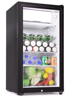 95L Glass Door Refrigerator With Semi Freezer Compartment, Direct Cold with Frost, LED Light and Key Lock, (RB-95HC-JC) Black - pzsku/Z29C5BB97F4BB1F6BEB97Z/45/1741174739/55608c5b-a9a5-4253-882e-8f0a1e094af0