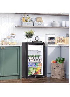 95L Glass Door Refrigerator With Semi Freezer Compartment, Direct Cold with Frost, LED Light and Key Lock, (RB-95HC-JC) Black - pzsku/Z29C5BB97F4BB1F6BEB97Z/45/1741175037/6eeb8edb-aaa8-4f4b-a833-53648c5005ca