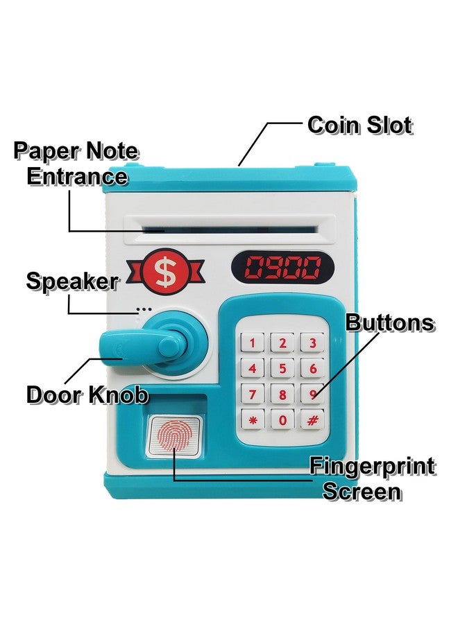 vGRASSP Money Safe Piggy Bank (The Gullak) Toy For Kids And Adults With 3 Step Unlock - Feed Number Password Touch Finger Sensor Then Twist Handle To Open The Door - Color As Per Stock - Image 3