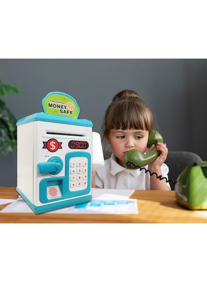 vGRASSP Money Safe Piggy Bank (The Gullak) Toy For Kids And Adults With 3 Step Unlock - Feed Number Password Touch Finger Sensor Then Twist Handle To Open The Door - Color As Per Stock - Image 2