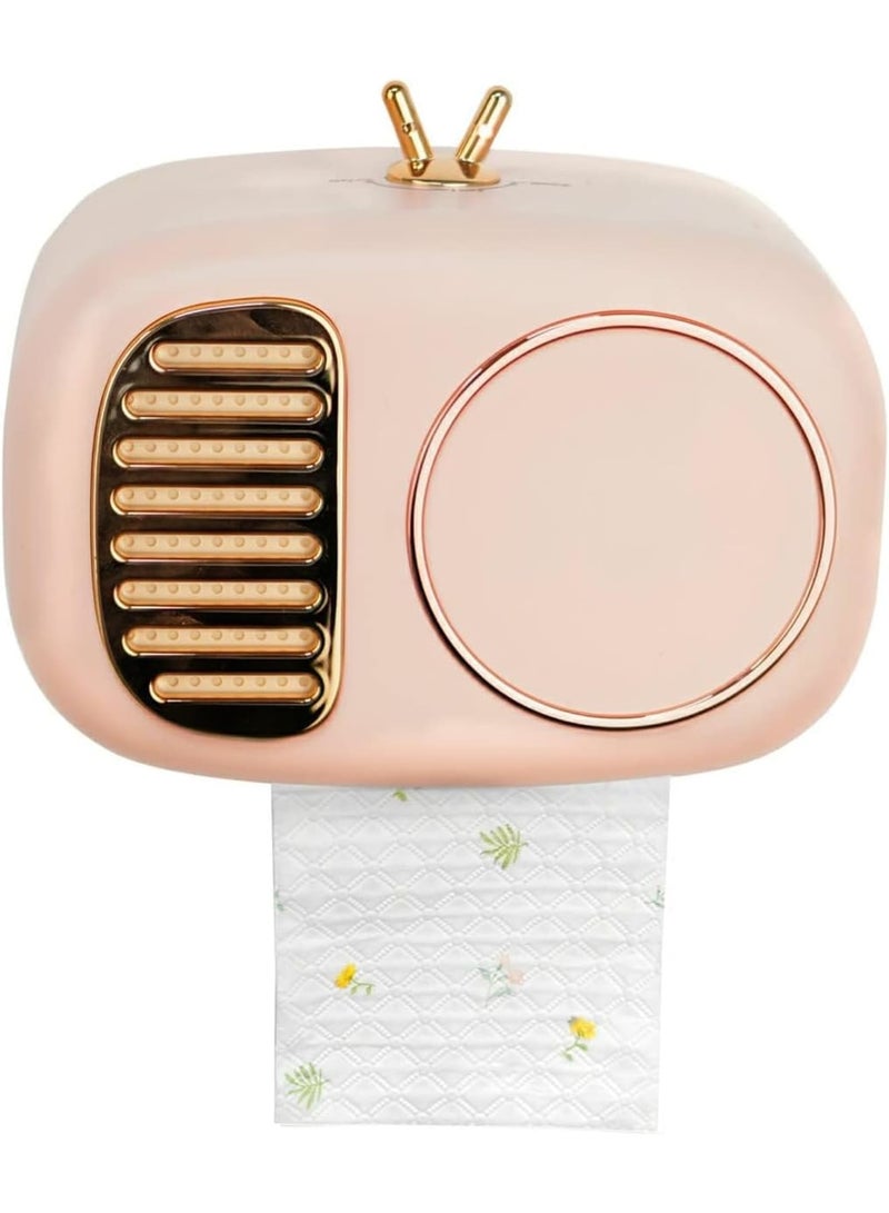 SOLARAE حاملات غطاء علبة المناديل الورقية، حاوية مثبتة على الحائط للمناديل الورقية، للحمام، غرفة المعيشة، غرفة الطعام، غرفة النوم أو المكتب، لمختلف الأسطح، وردي - Image 1